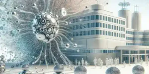 "AI assisted surgical nanobots undergoing testing in phase two clinical trials at U.S. hospitals, showcasing advanced technology in minimally invasive surgery."